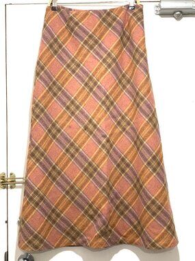 VINTAGE LAURA ASHLEY WOOL PLAID MAXI SKIRTS SIZE 10